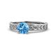 1 - Salana Classic Blue Topaz and Diamond Engagement Ring 