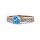 1 - Salana Classic Blue Topaz and Diamond Engagement Ring 