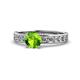 1 - Salana Classic Peridot and Diamond Engagement Ring 