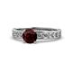 1 - Salana Classic Red Garnet and Diamond Engagement Ring 