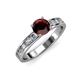 3 - Salana Classic Red Garnet and Diamond Engagement Ring 