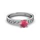 2 - Salana Classic Rhodolite Garnet and Diamond Engagement Ring 