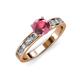 3 - Salana Classic Rhodolite Garnet and Diamond Engagement Ring 