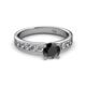 2 - Salana Classic Black and White Diamond Engagement Ring 