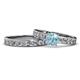 1 - Salana Classic Aquamarine and Diamond Bridal Set Ring 