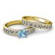 2 - Salana Classic Aquamarine and Diamond Bridal Set Ring 