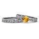 1 - Salana Classic Citrine and Diamond Bridal Set Ring 