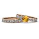 1 - Salana Classic Citrine and Diamond Bridal Set Ring 