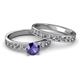 2 - Salana Classic Iolite and Diamond Bridal Set Ring 