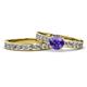1 - Salana Classic Iolite and Diamond Bridal Set Ring 