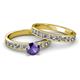 2 - Salana Classic Iolite and Diamond Bridal Set Ring 