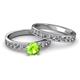 2 - Salana Classic Peridot and Diamond Bridal Set Ring 