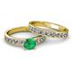 2 - Salana Classic Emerald and Diamond Bridal Set Ring 