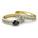 2 - Salana Classic Black and White Diamond Bridal Set Ring 