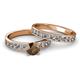 2 - Salana Classic Smoky Quartz and Diamond Bridal Set Ring 
