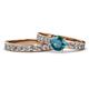 1 - Salana Classic London Blue Topaz and Diamond Bridal Set Ring 