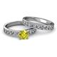 2 - Salana Classic Yellow and White Diamond Bridal Set Ring 