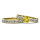 1 - Salana Classic Yellow and White Diamond Bridal Set Ring 