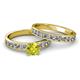 2 - Salana Classic Yellow and White Diamond Bridal Set Ring 