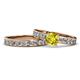 1 - Salana Classic Yellow and White Diamond Bridal Set Ring 