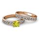 2 - Salana Classic Yellow and White Diamond Bridal Set Ring 
