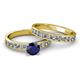 2 - Salana Classic Blue Sapphire and Diamond Bridal Set Ring 