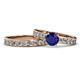 1 - Salana Classic Blue Sapphire and Diamond Bridal Set Ring 