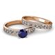 2 - Salana Classic Blue Sapphire and Diamond Bridal Set Ring 
