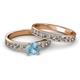 2 - Salana Classic Aquamarine and Diamond Bridal Set Ring 