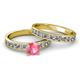 2 - Salana Classic Pink Tourmaline and Diamond Bridal Set Ring 