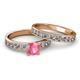 2 - Salana Classic Pink Tourmaline and Diamond Bridal Set Ring 