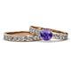 1 - Salana Classic Iolite and Diamond Bridal Set Ring 