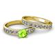 2 - Salana Classic Peridot and Diamond Bridal Set Ring 