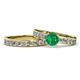 1 - Salana Classic Emerald and Diamond Bridal Set Ring 