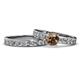 1 - Salana Classic Smoky Quartz and Diamond Bridal Set Ring 