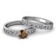 2 - Salana Classic Smoky Quartz and Diamond Bridal Set Ring 