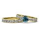 1 - Salana Classic Blue and White Diamond Bridal Set Ring 