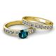 2 - Salana Classic Blue and White Diamond Bridal Set Ring 