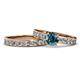 1 - Salana Classic Blue and White Diamond Bridal Set Ring 