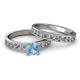 2 - Salana Classic Aquamarine and Diamond Bridal Set Ring 