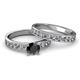 2 - Salana Classic Black and White Diamond Bridal Set Ring 