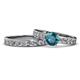 1 - Salana Classic London Blue Topaz and Diamond Bridal Set Ring 
