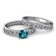 2 - Salana Classic London Blue Topaz and Diamond Bridal Set Ring 