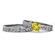 1 - Salana Classic Yellow and White Diamond Bridal Set Ring 