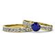 1 - Salana Classic Blue Sapphire and Diamond Bridal Set Ring 
