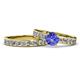 1 - Salana Classic Tanzanite and Diamond Bridal Set Ring 