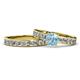 1 - Salana Classic Aquamarine and Diamond Bridal Set Ring 