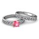 2 - Salana Classic Pink Tourmaline and Diamond Bridal Set Ring 