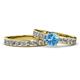 1 - Salana Classic Blue Topaz and Diamond Bridal Set Ring 