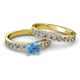 2 - Salana Classic Blue Topaz and Diamond Bridal Set Ring 